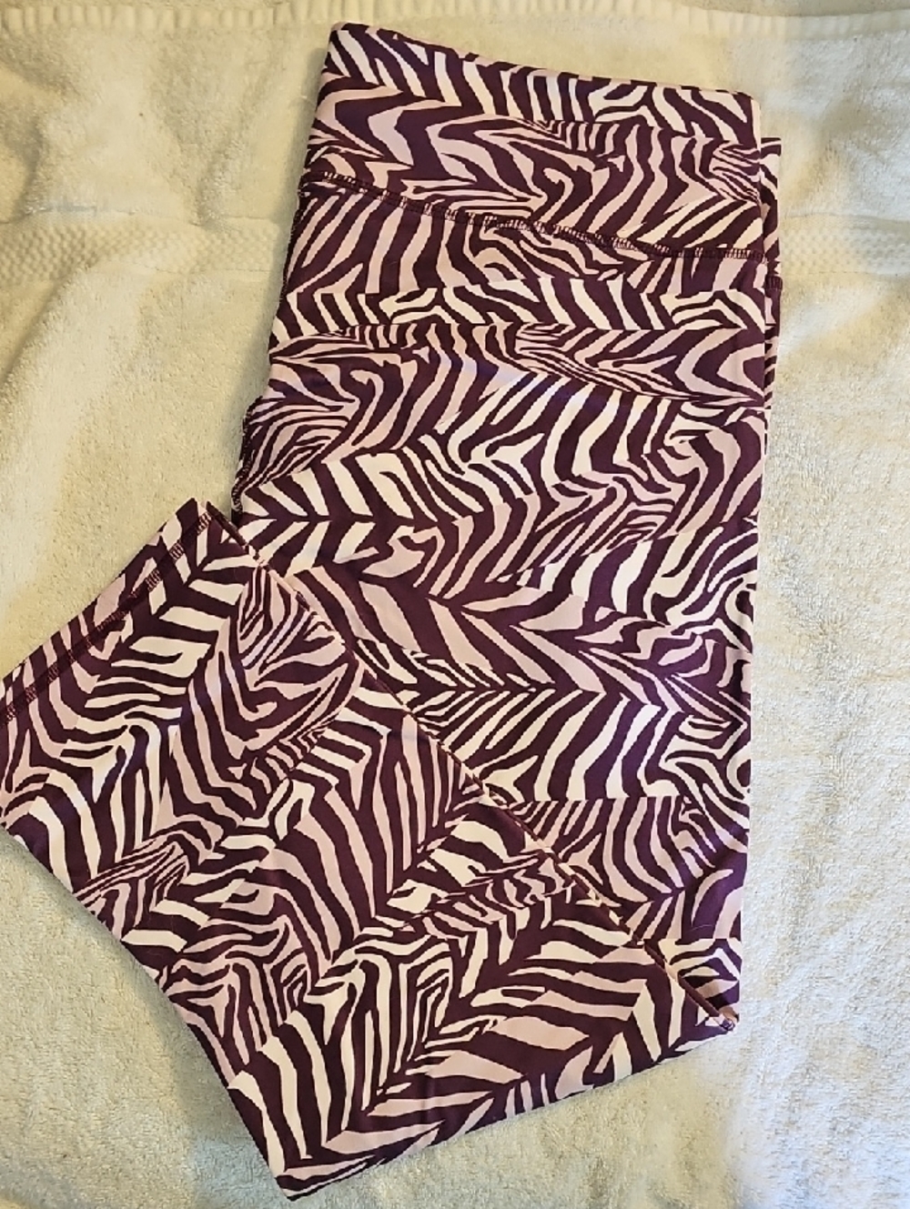 Purple and White Zebra Print Leggings
